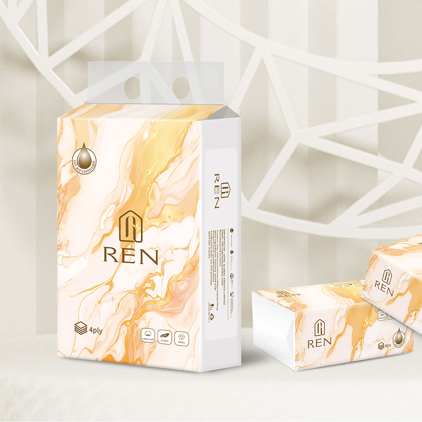 REN & Co Singapore 4-Ply Facial Tissues – Premium Soft Tissue Box for Everyday Use